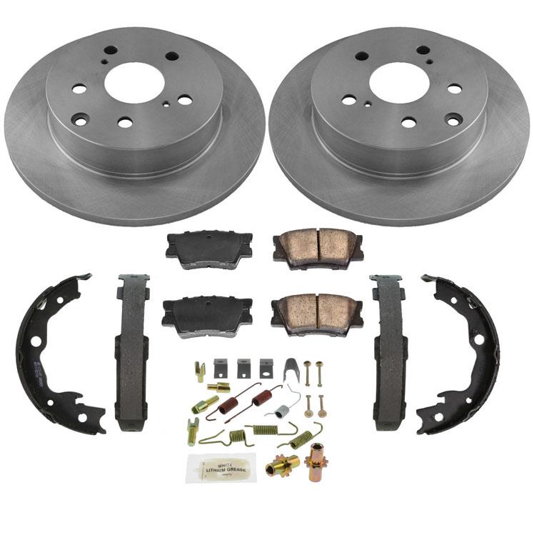 Rear Brake Rotors Brake Pads Brake Shoes Spring Kit for Toyota Rav4 06-18