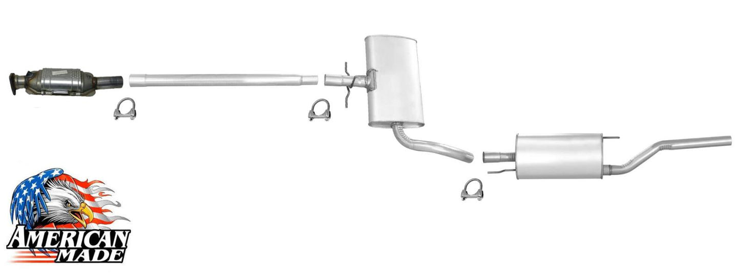 Muffler Exhaust System MADE IN USA for Volkswagen Jetta 2.0L ABA Engine Code