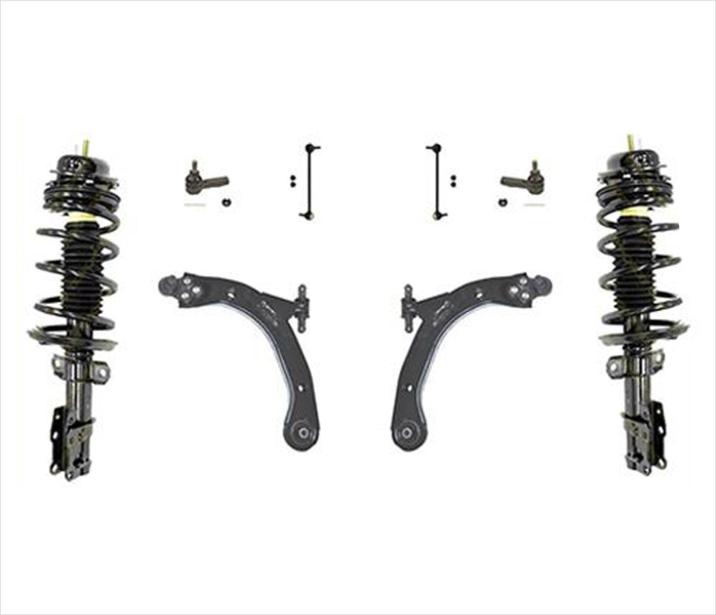 Front Complete Strut Lower Control Arms Tie Rods For 03-07 Saturn ION 2.2L 2.4L