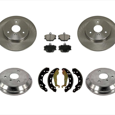 For 2005 2006 07 2015 Smart Fortwo FRT & RR Brake Rotors Drums Brake Pads Shoes