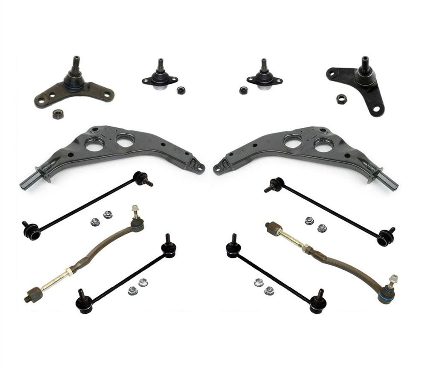 Se adapta al kit Mini Cooper 02-06, brazo de control inferior, rótulas, varillas de amarre, eslabones de barra estabilizadora