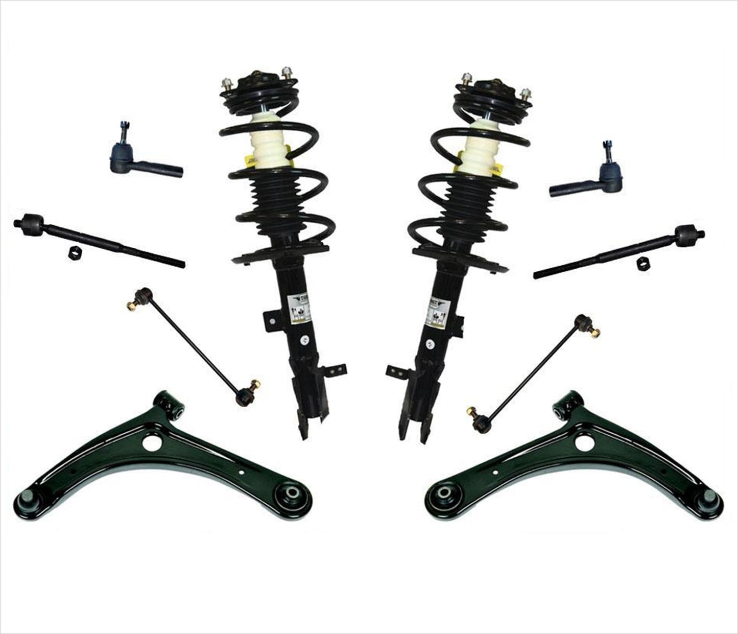 Low Control Arm Ball Joints Tie Rods Links Springs Struts 10pc for Compass 07-15