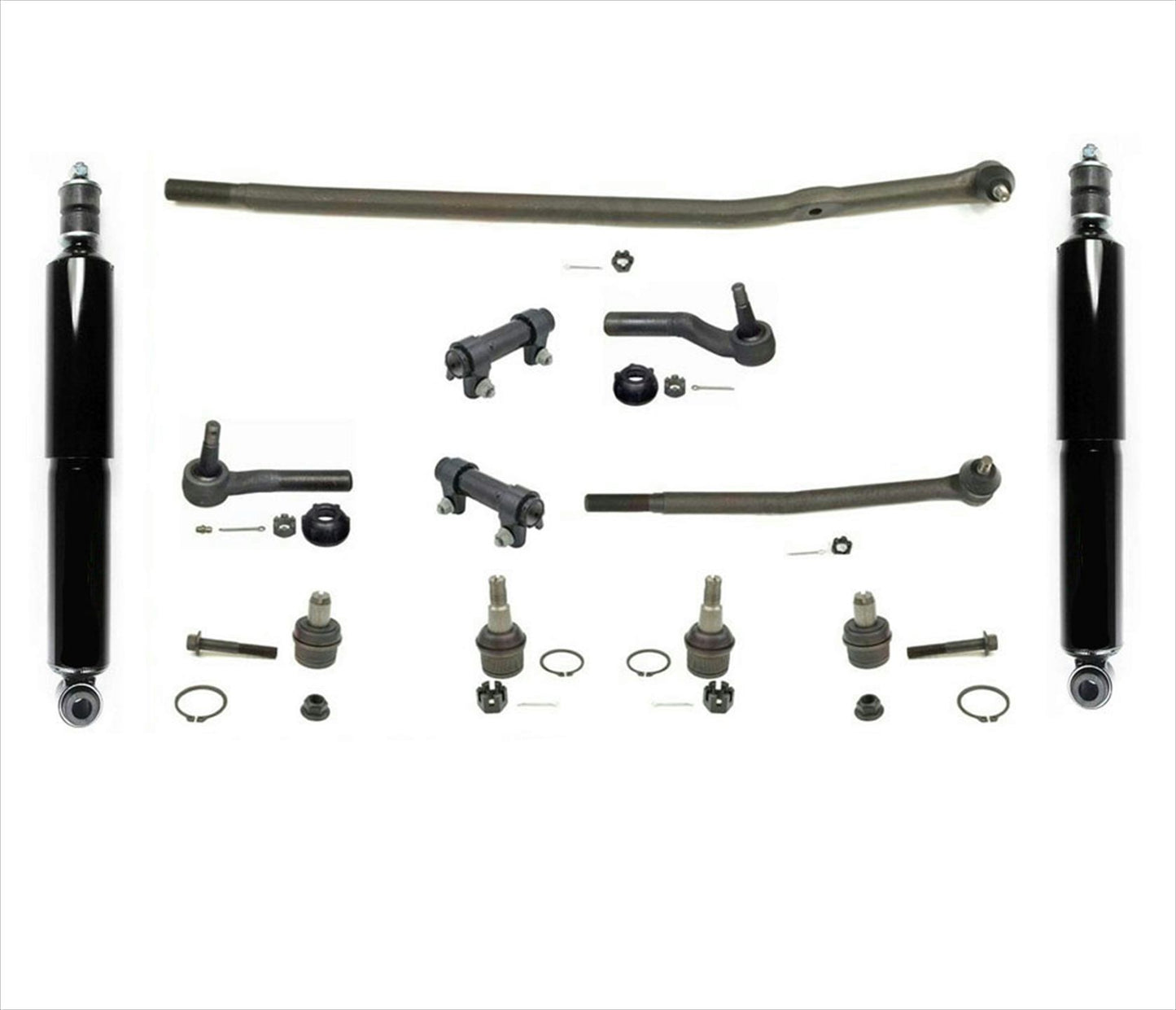 Fits Ford E250 E350 450 SRW 92-06 Tie Rods Drag Link Ball Joints Shocks 12Pc Kit