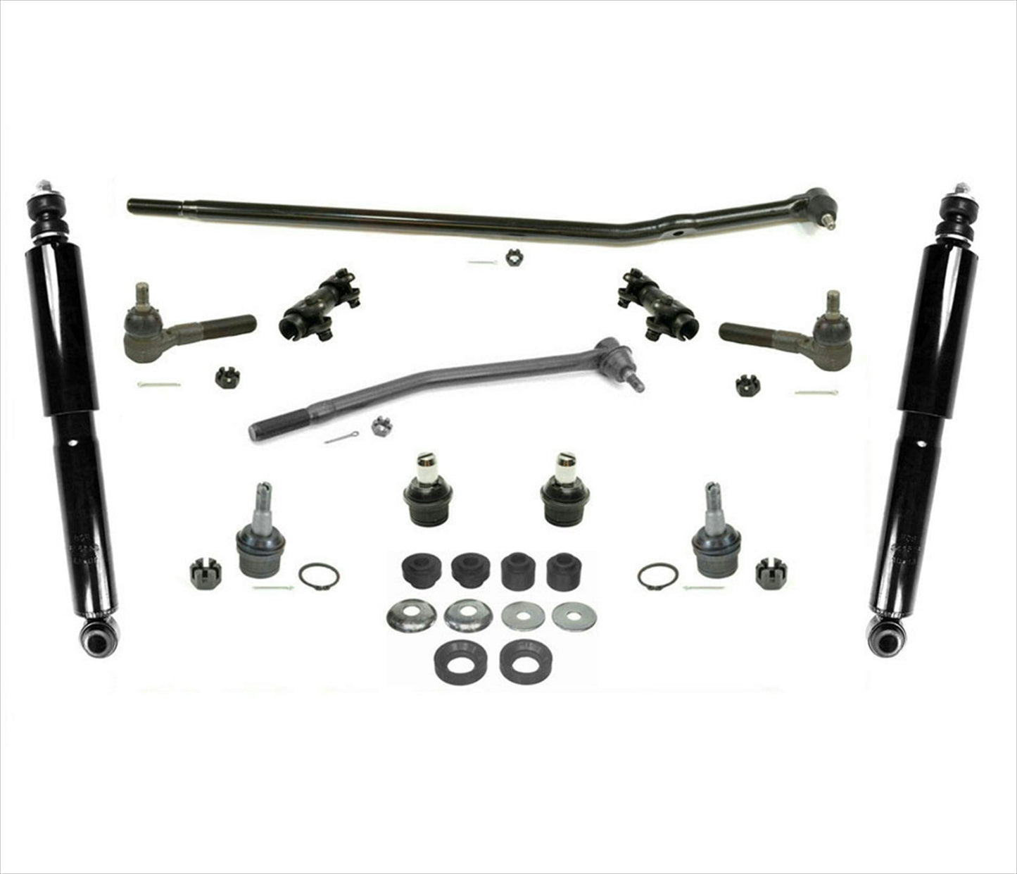 Varillas de amarre, eslabones de arrastre, rótulas superiores e inferiores, 13 piezas, se adapta a Ford E150 Van 92-04