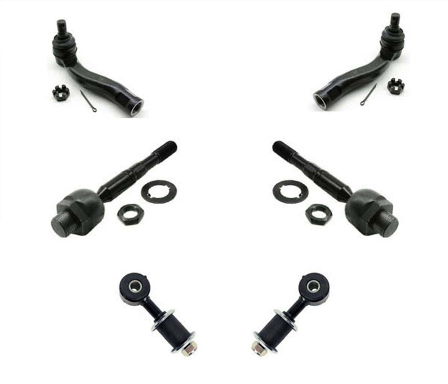 Fits 03-07 Lexus LX470 & Land Cruiser Inner & Outer Tie Rods Sway Bar Links 6Pc