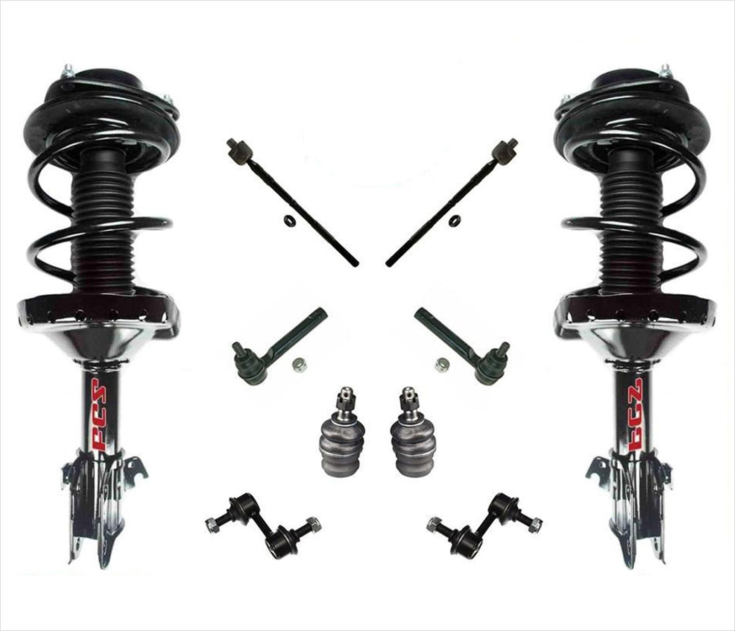 Front Spring Strut Assembly & 8 Pcs Chassis Kit Fits for Subaru Impreza 08-11