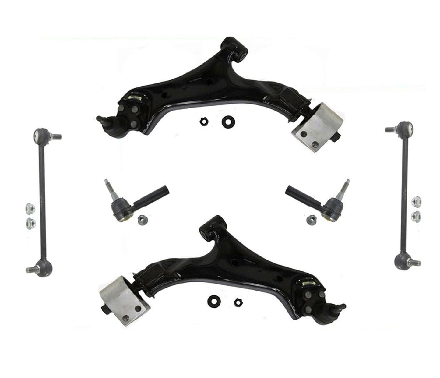 Lower Control Arms w BJs Outer Tie Rods & Links For Chevrolet Equinox 2010-2017