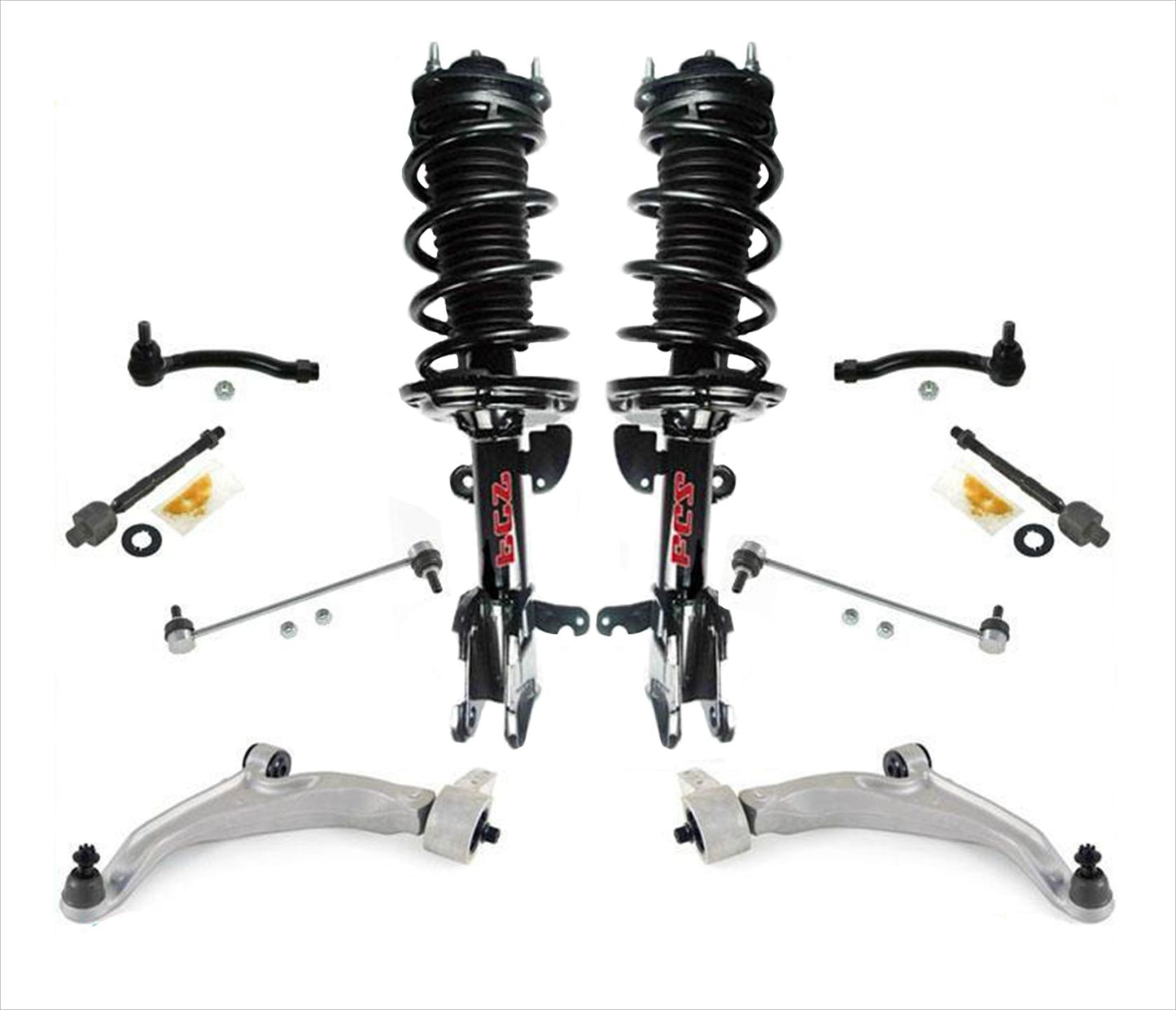 Brazo de control Bobina Spr Struts Extremos de barra de acoplamiento Enlaces 10 PC Kit 09-15 para Honda Pilot