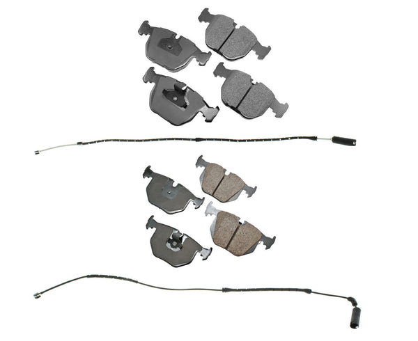 Fits BMW X5 3.0L 4.4L Front & Rear Ceramic Brake Pads + Wear Sensors