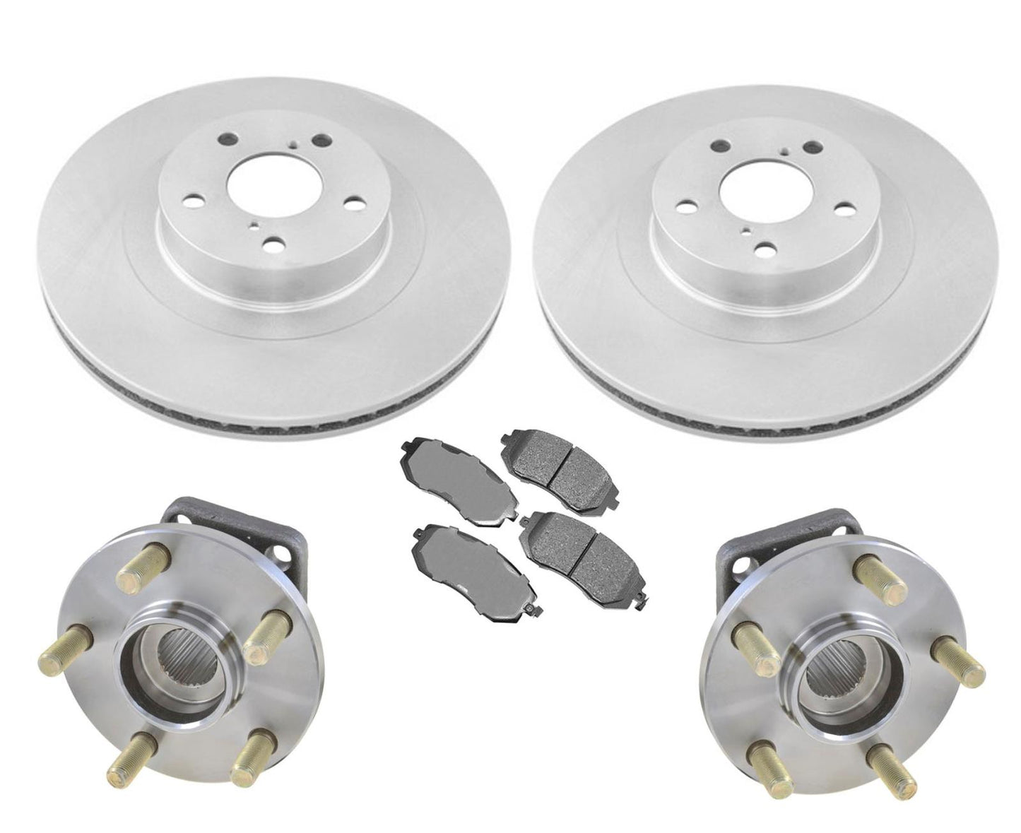 Rodamientos de cubo de rueda delantera, rotores y pastillas de freno para Subaru Legacy 05-12 no Turbo
