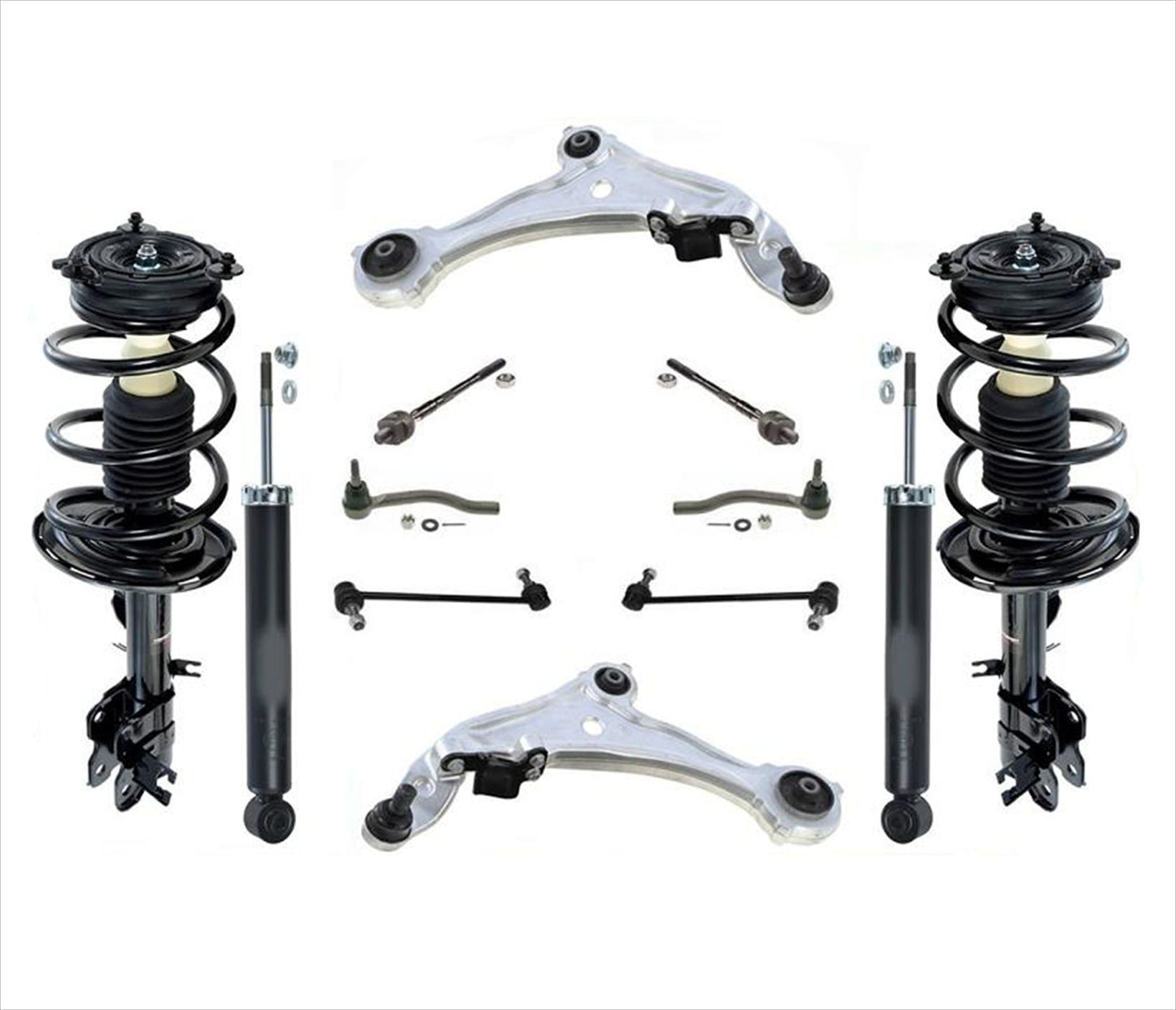Front Struts Shocks Control Arms Tie Rods & Links For 09-14 Murano 4 Door 12pc
