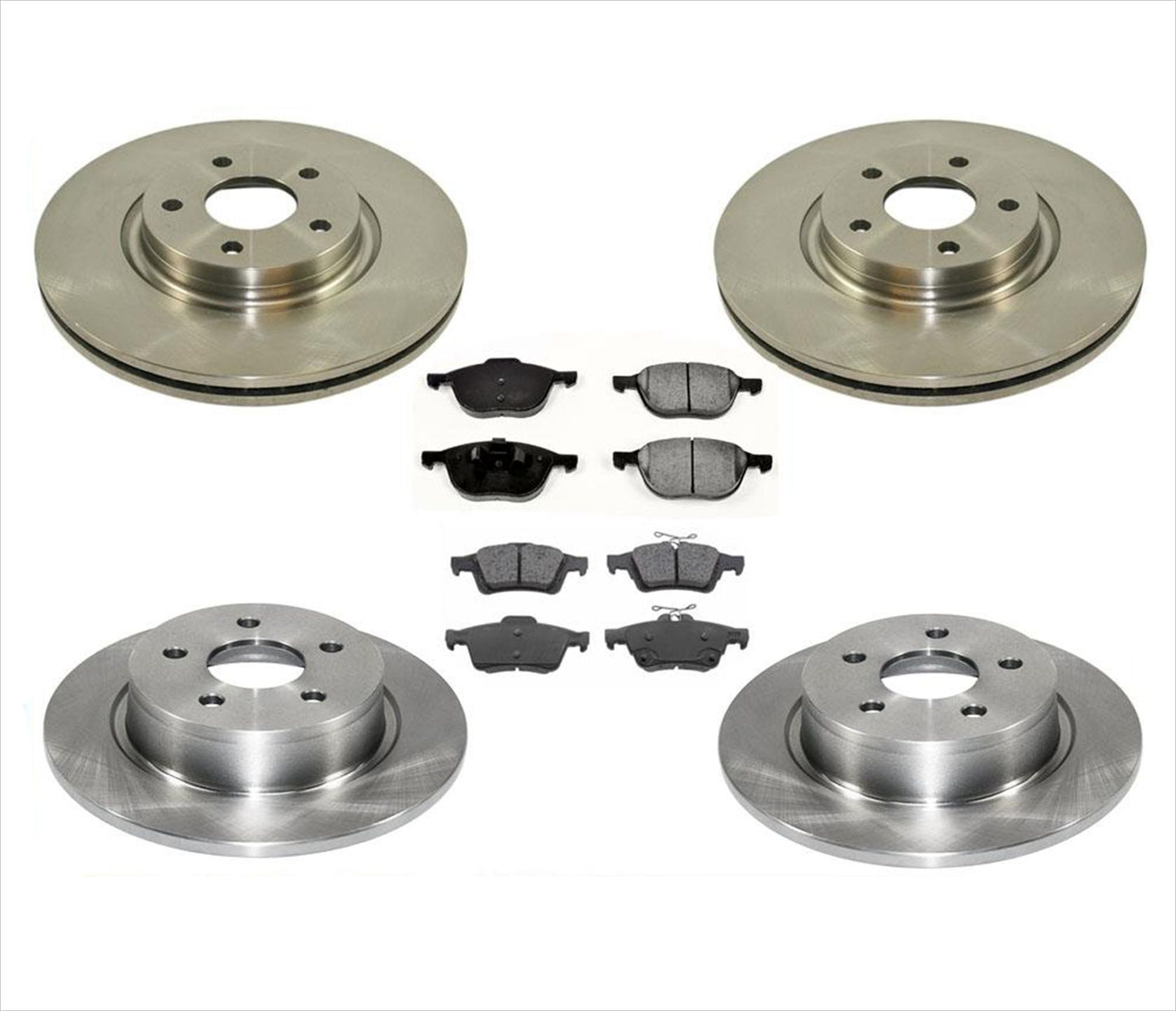 Rotores y pastillas de freno delantero y trasero para Ford Escape 13-16 Turbo All Wheel Drive