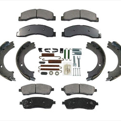 For 99-04 F250 Super Duty Front & Rear Disc Brake Pads Parking Shoes & Hardware