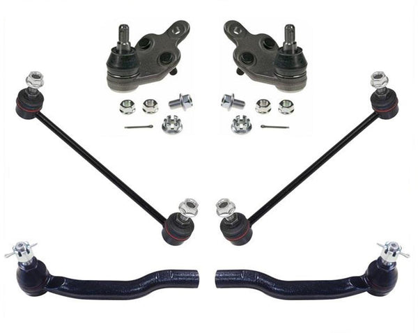 100% New Lower Ball Joints Tie Rods Sway Bar Links for 12-17 Toyota Camry 6pc