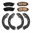Pastillas de freno delanteras y zapatas de freno orgánicas traseras para Nissan Versa 07-12 Cube 09-13