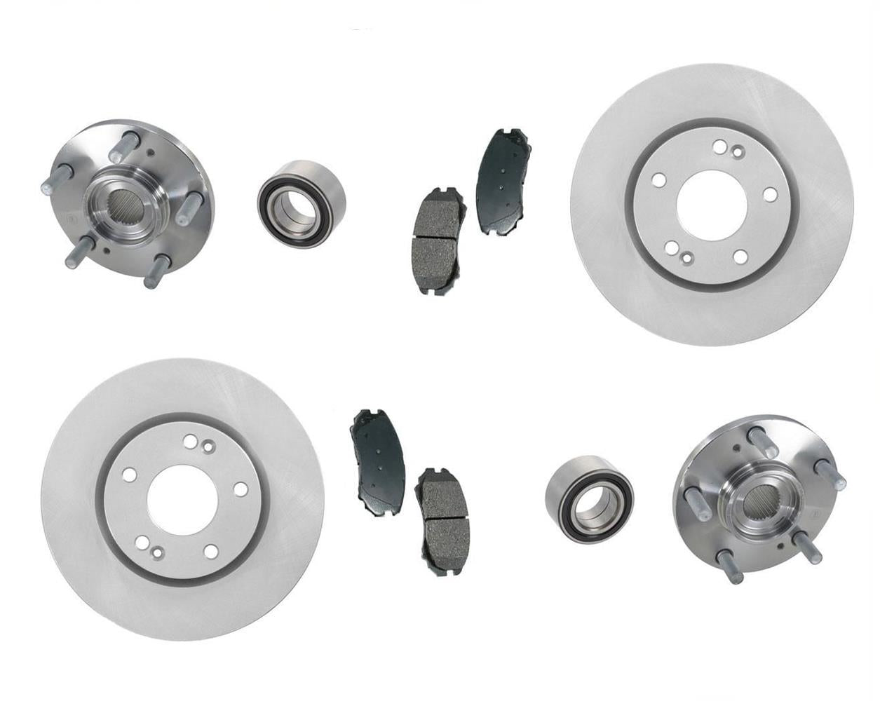 Buje delantero y cojinetes, pastillas de freno y rotores para Hyundai Sonata 2.4L 06-10