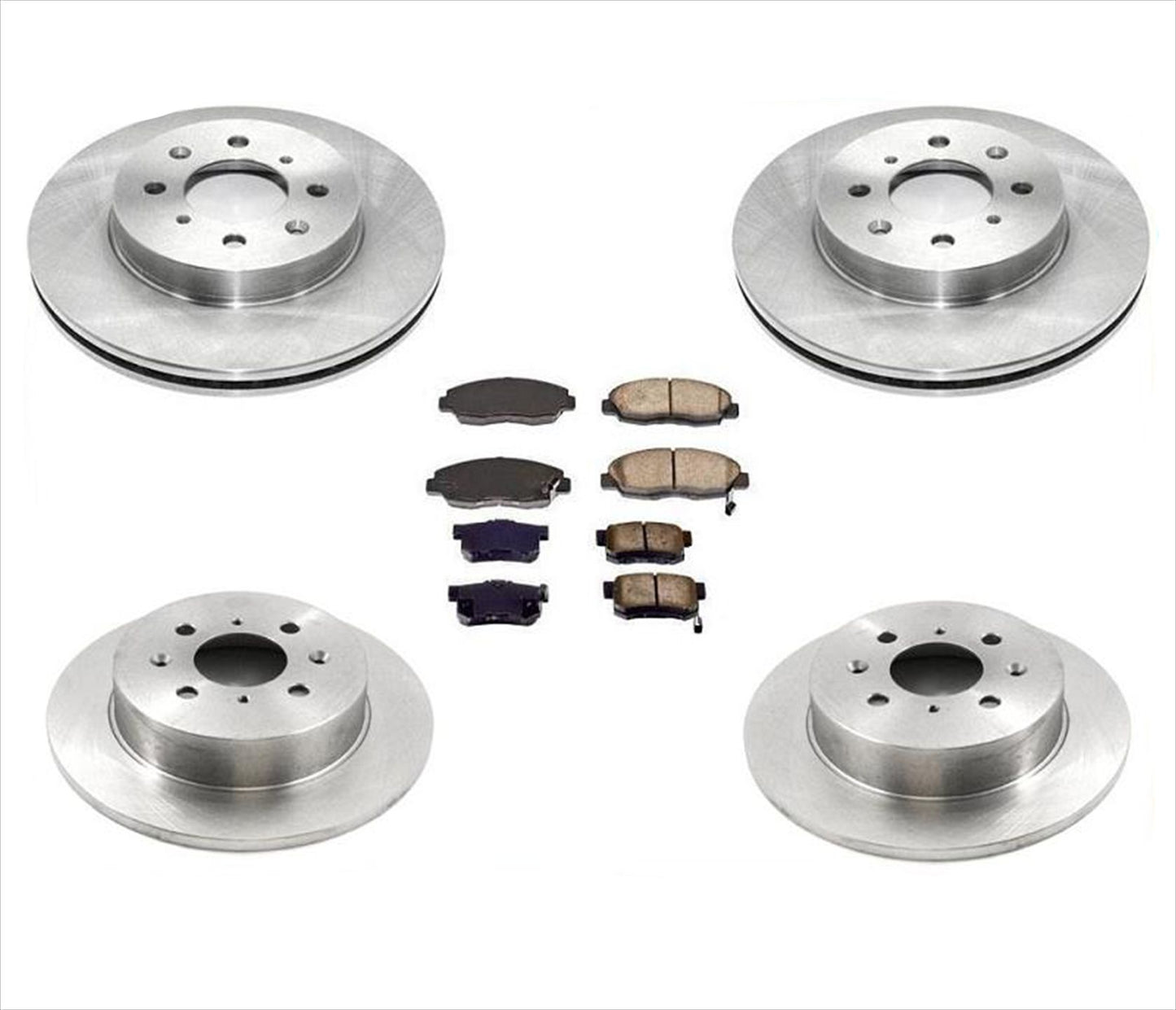Rotores de freno delantero y trasero con pastillas de cerámica Fusion para Honda Si 2.0L 6 piezas 02-03