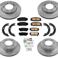 Rotores de freno delantero y trasero y pastillas de freno de cerámica para KIA Sorento 8PC Kit 2007-2009