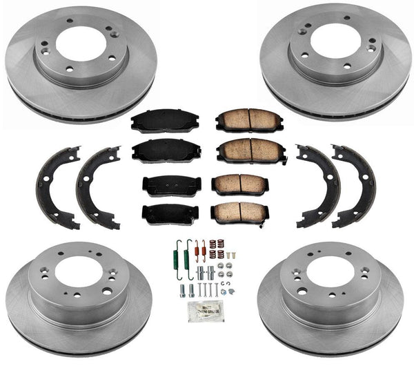 Rotores de freno delantero y trasero y pastillas de freno de cerámica para KIA Sorento 8PC Kit 2007-2009