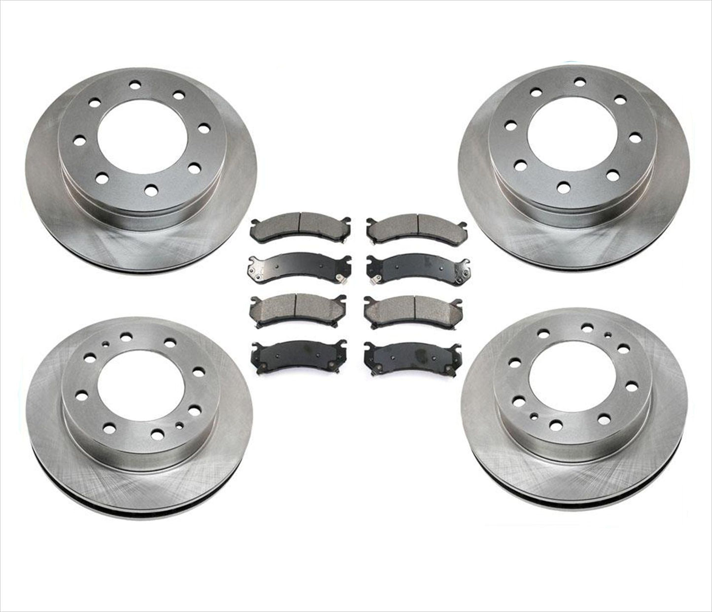 FRONT & REAR 4 Brake Rotors & 2 Ceramic Pads for 03-09 Hummer H2