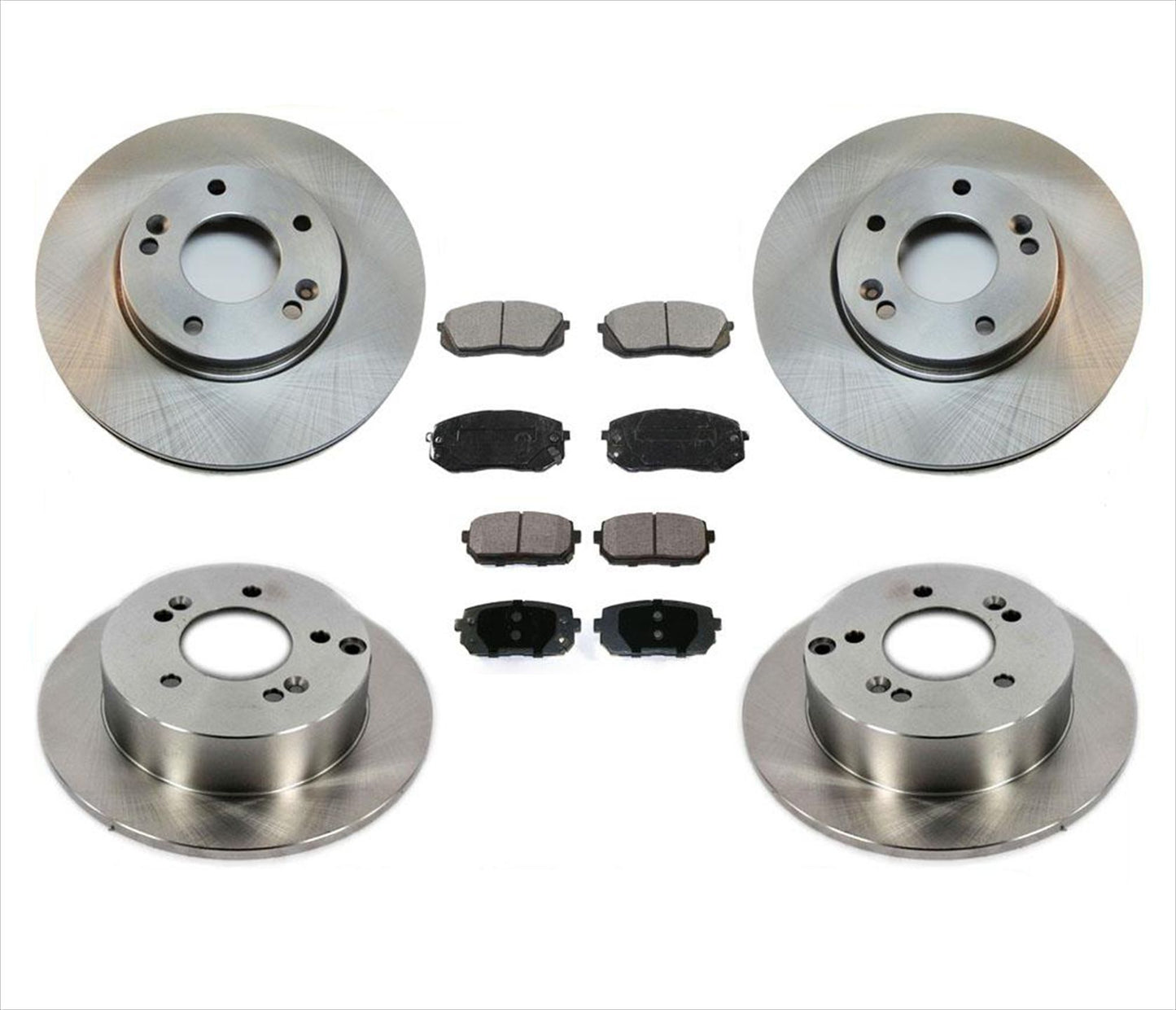Front & Rear Disc Brake Rotors & Ceramic Brake Pads For Kia Rondo 2010 2011 2012