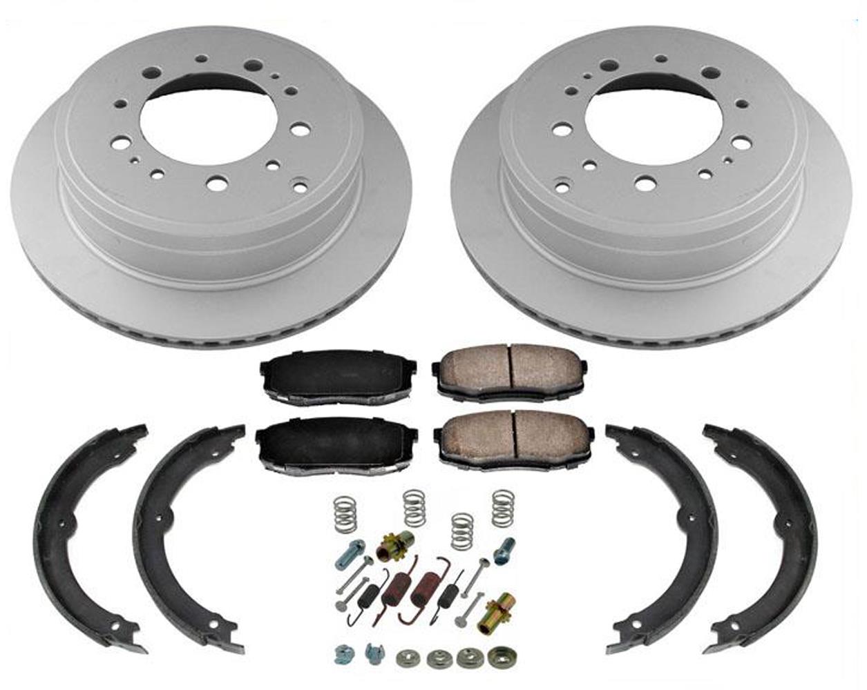 Rear Disc Rotors Ceramic Brake Pads Spring Kit 5pc for Toyota Tundra 2007-2021