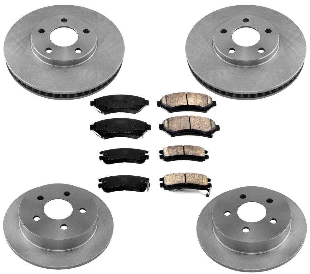 Front Rear Disc Brake Rotors Ceramic Brake Pads for Chevrolet Impala 2000-2005