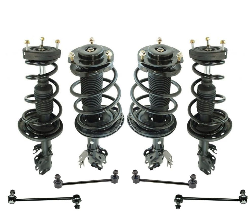 Front & Rear Coil Spring Struts Sway Bar Links for Toyota Camry XLE 8pc 12-17