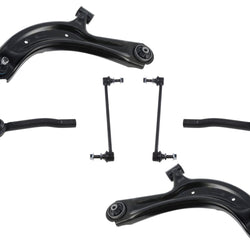 Front Lower Control Arms Outer Tie Rods and Links For Nissan Sentra 2013-2019