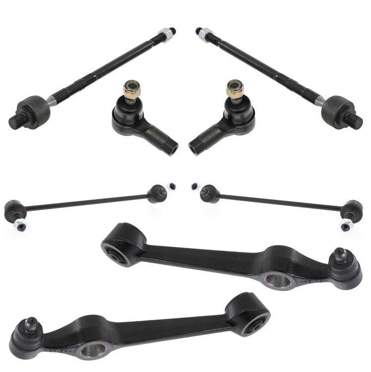 Front Lower Control Arms Ball Joints Tie Rods Sway Bar 8pc for Kia Rio 2001-2002