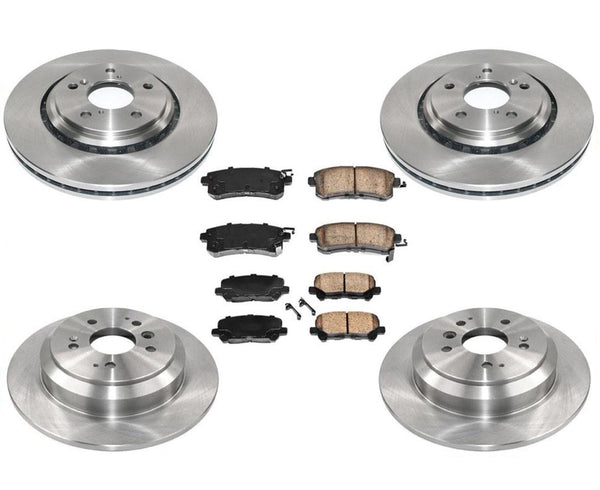 Front & Rear Brake Rotors Ceramic Brake Pads For Honda Odyssey 2015 2016 2017