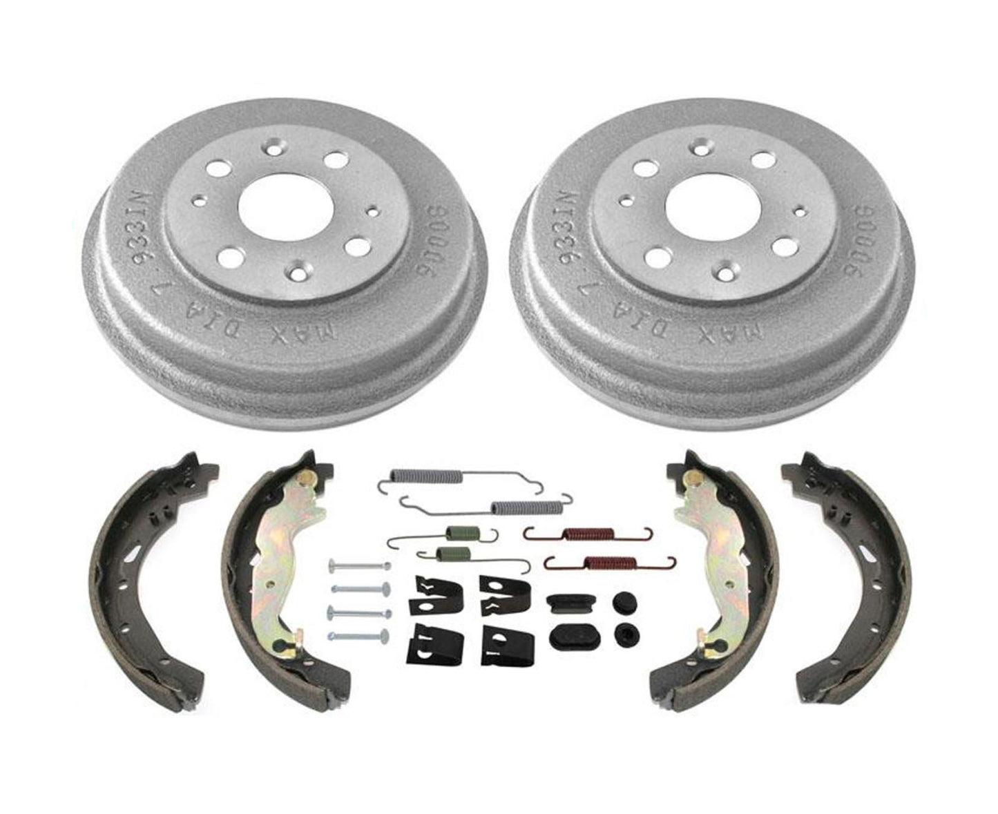 Kit de resortes y zapatas de freno de tambor trasero 100% nuevo, 4 piezas para Mazda 2 11-15