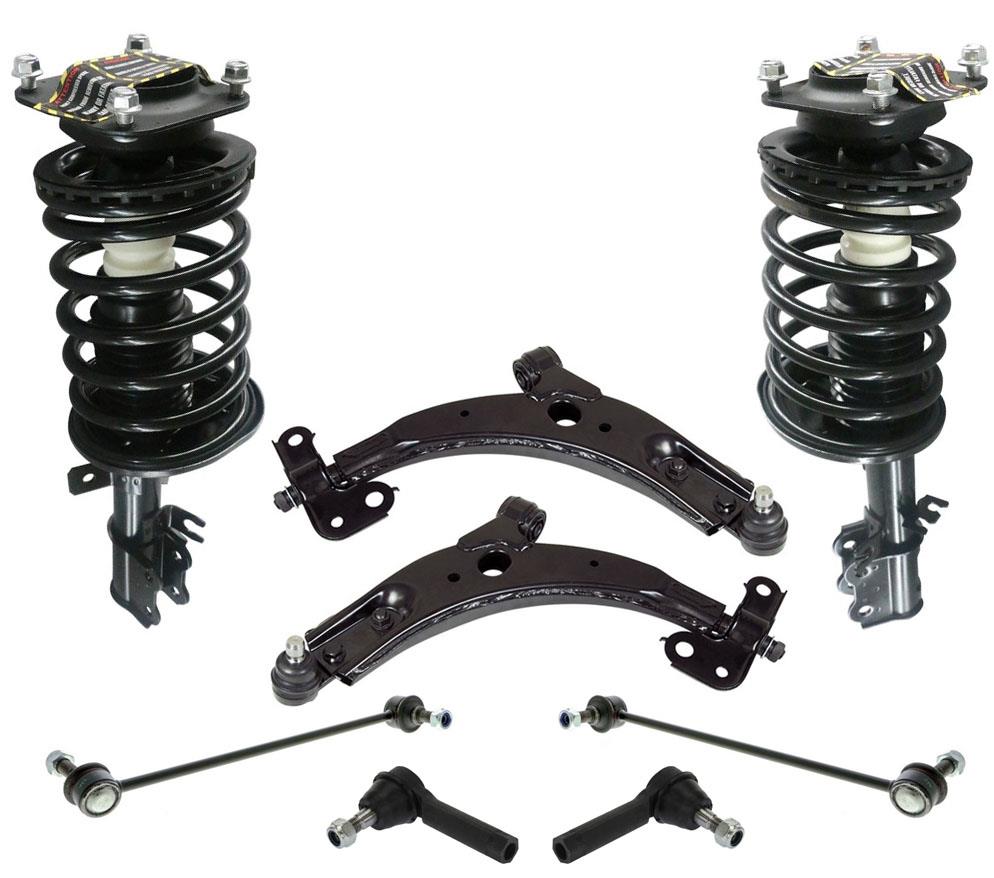 Brazos de control de puntales delanteros, barras estabilizadoras, eslabones, varillas de amarre para KIA Spectra, kit de 8 piezas 02-04
