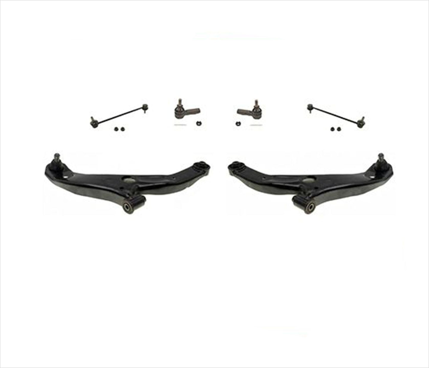 Brazos de control delanteros, varillas de amarre y eslabones de barra estabilizadora, kit de 6 piezas para Mazda Protege & 5 01-03