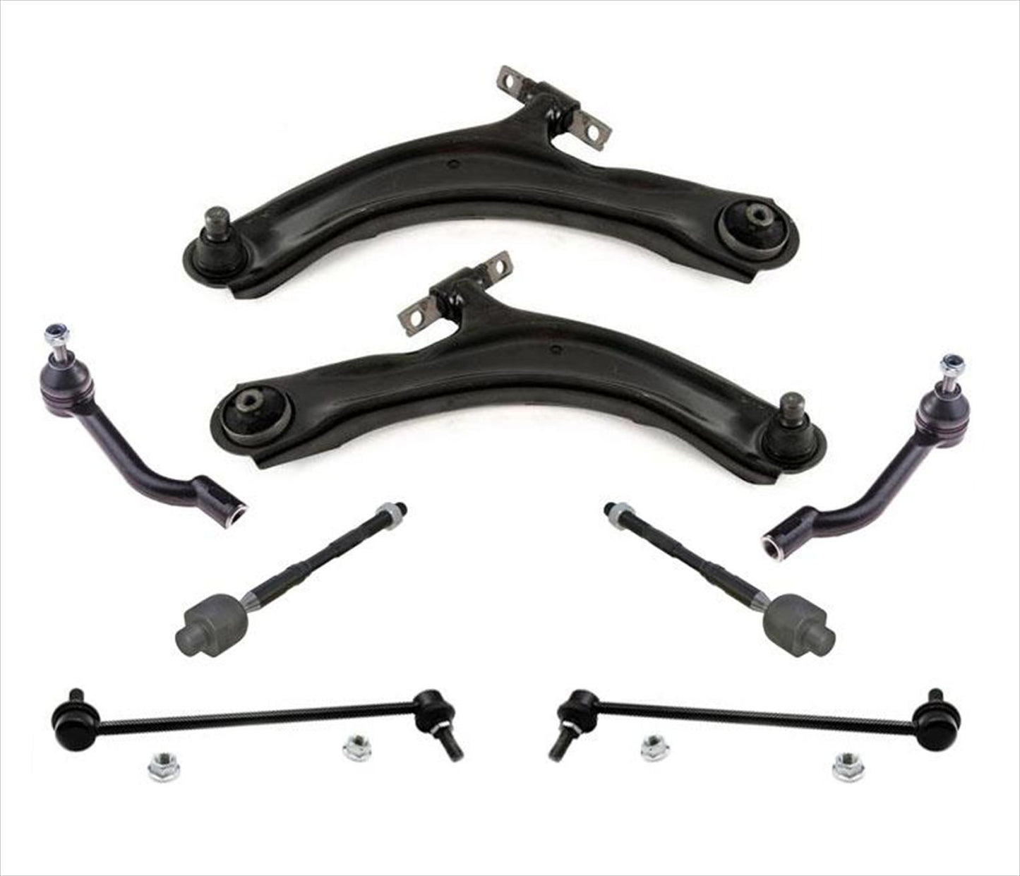 Brazos de control inferiores delanteros, barra estabilizadora, varillas de amarre para Nissan Rogue 8 piezas 08-13