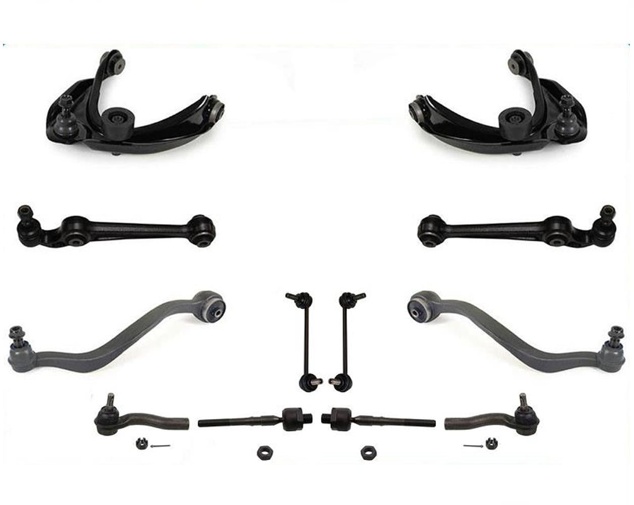 12 Pcs Kit Control Arms Tie Rods LInks 2007-2011 for Ford Fusion & Mercury Milan