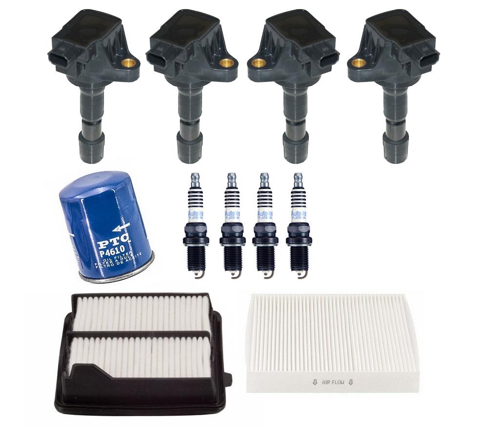 Bobinas de encendido, bujías de platino y 3 filtros para Honda FIT 1.5L 2009-2014