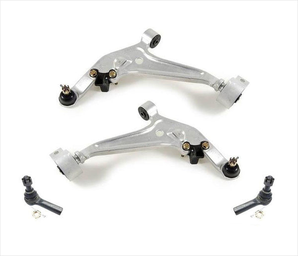 Front Left Right Lower Control Arms Outer Tie Rods for Nissan X-Trail 2002-2007