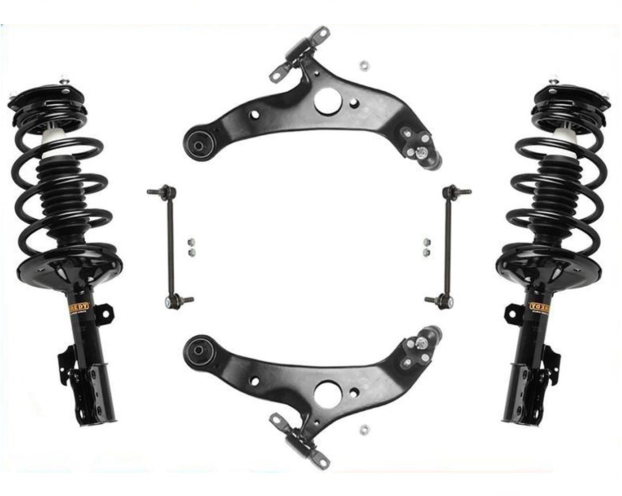 Fits 04-06 Sienna Front Wheel Drive 7 PASS Front Struts 6 Pc Chassis Kit Check