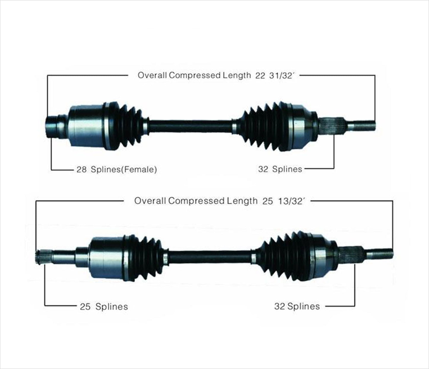 Left & Right CV Shaft Axles Fits For 07-09 2.4L Chrysler Sebring 2.4L Auto Only