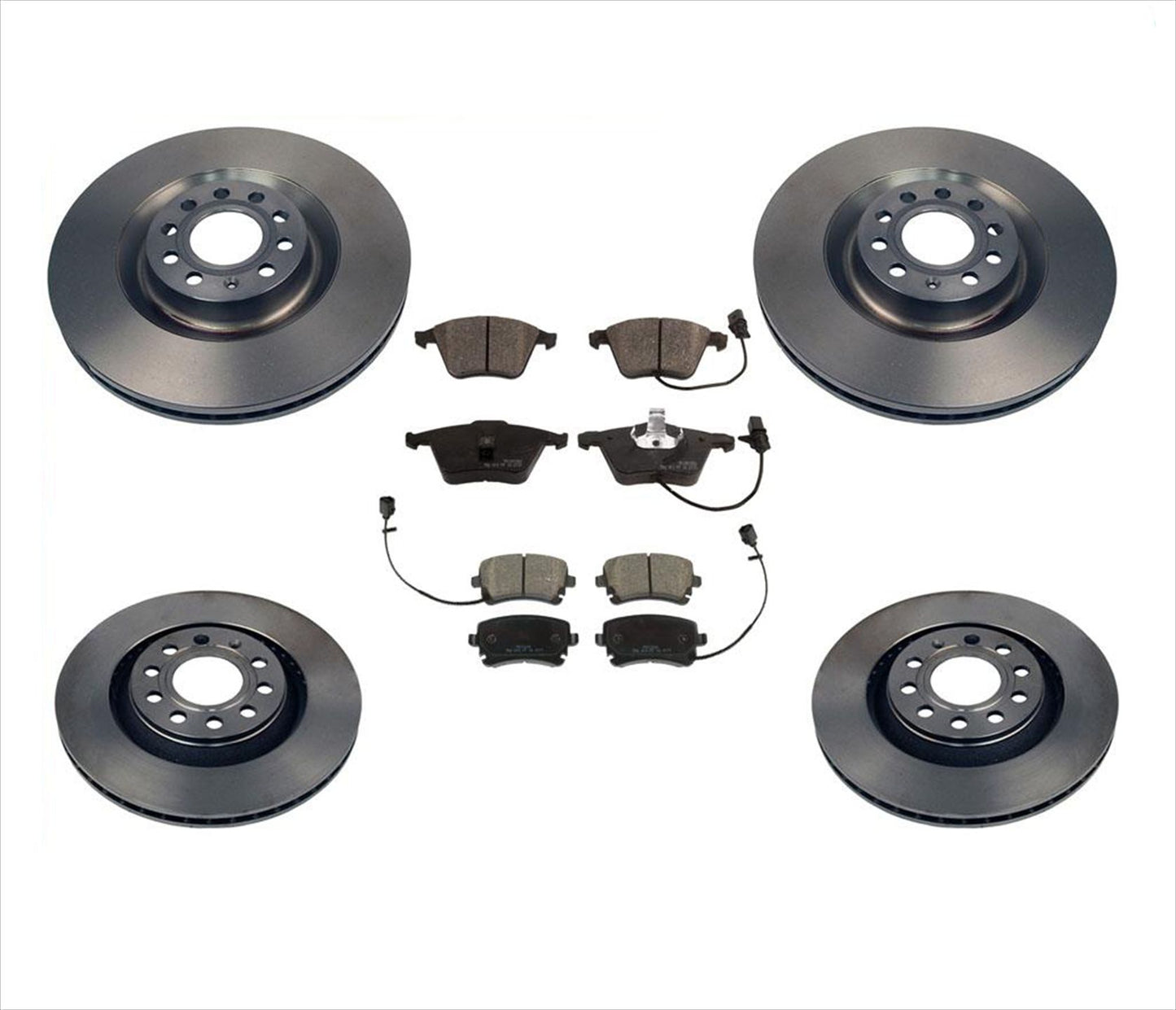 Front & Rear Rotors & Ceramic Brake Pad Set 6pc for AUDI S4 2004-2009