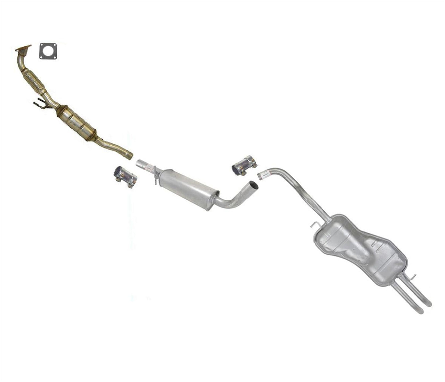 SISTEMA DE ESCAPE + CONVERTIDORES CATALIZADORES DE 4 PERNOS para 02 03 Jetta 2.0L - 4 pernos