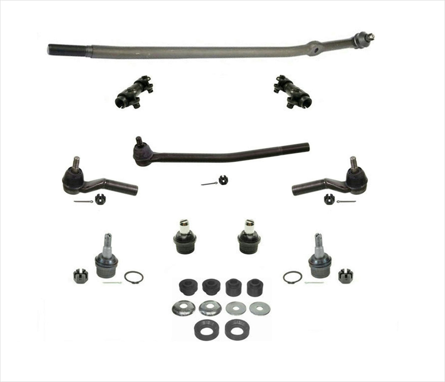 Drag Link Tie Rod Kit Ball Joints Bushings 11Pc Kit For Ford E150 Van 2007
