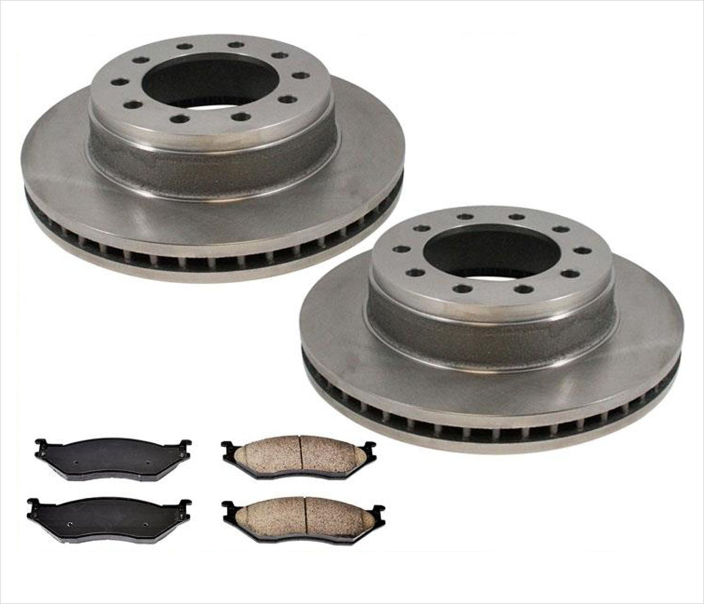 Disc Brake Rotor Front Ford F450 F550 10 Stud 54128 With Semi Metallic Pads 3Pc