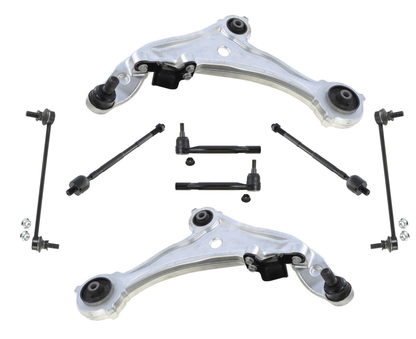Front Lower Control Arms W/ Ball Joints Tie Rods & Links For 09-14 Nissan Murano