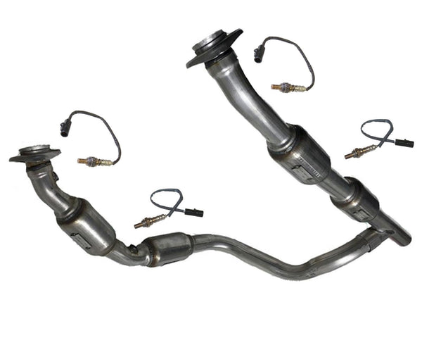 For Ford 07 08 E150 4.6L Engine Y Pipe 4 Catalytic Converter Made USA O2 Sensor