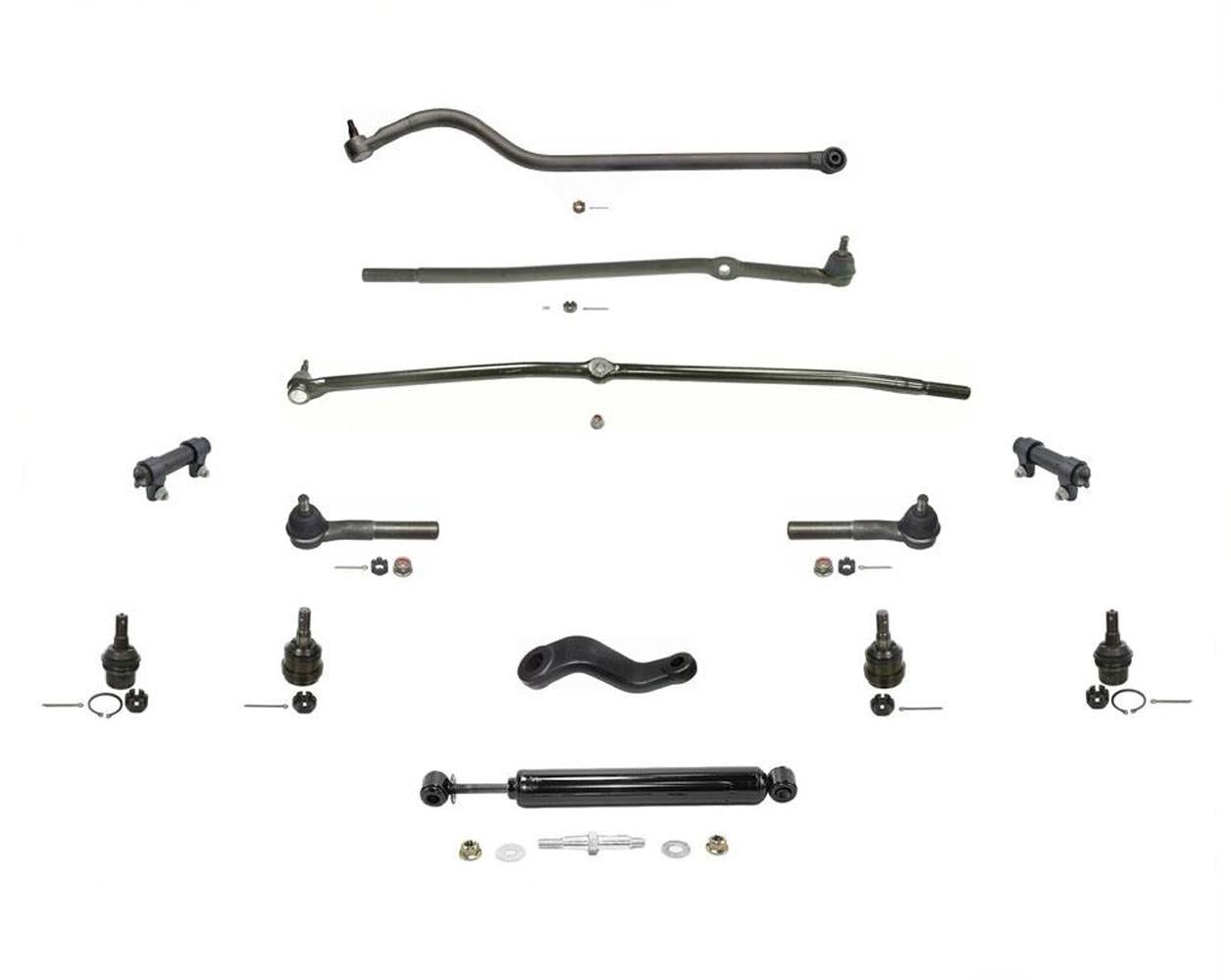 Fits 00-02 Ram 2500 W/ 4500LB Axle 4 Wheel Drive Tie Rods Drag Links Ball Joints