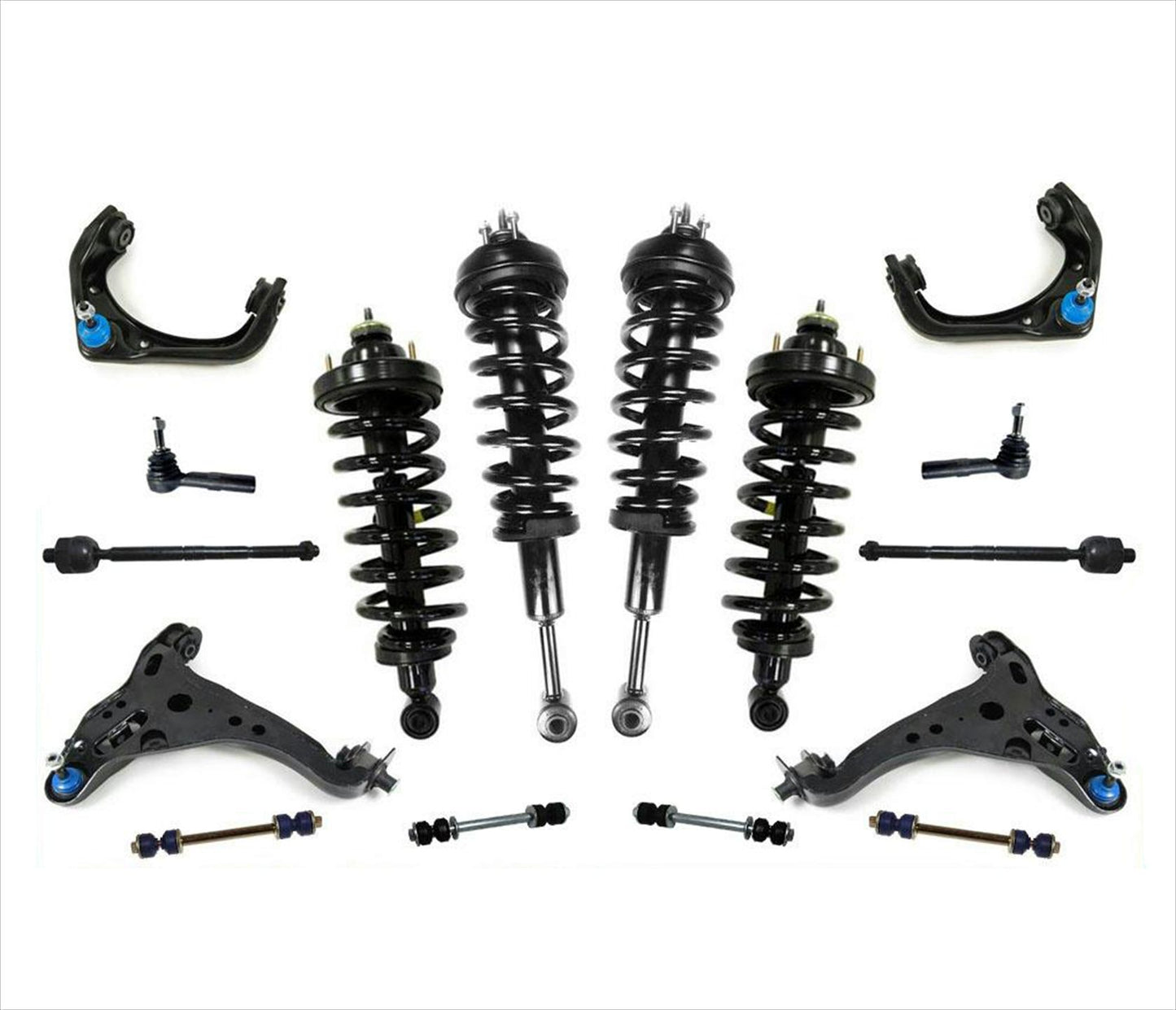 Fits 06-10 Ford Explorer Front & Rear Struts Control Arms Ball Joints Tie Rods