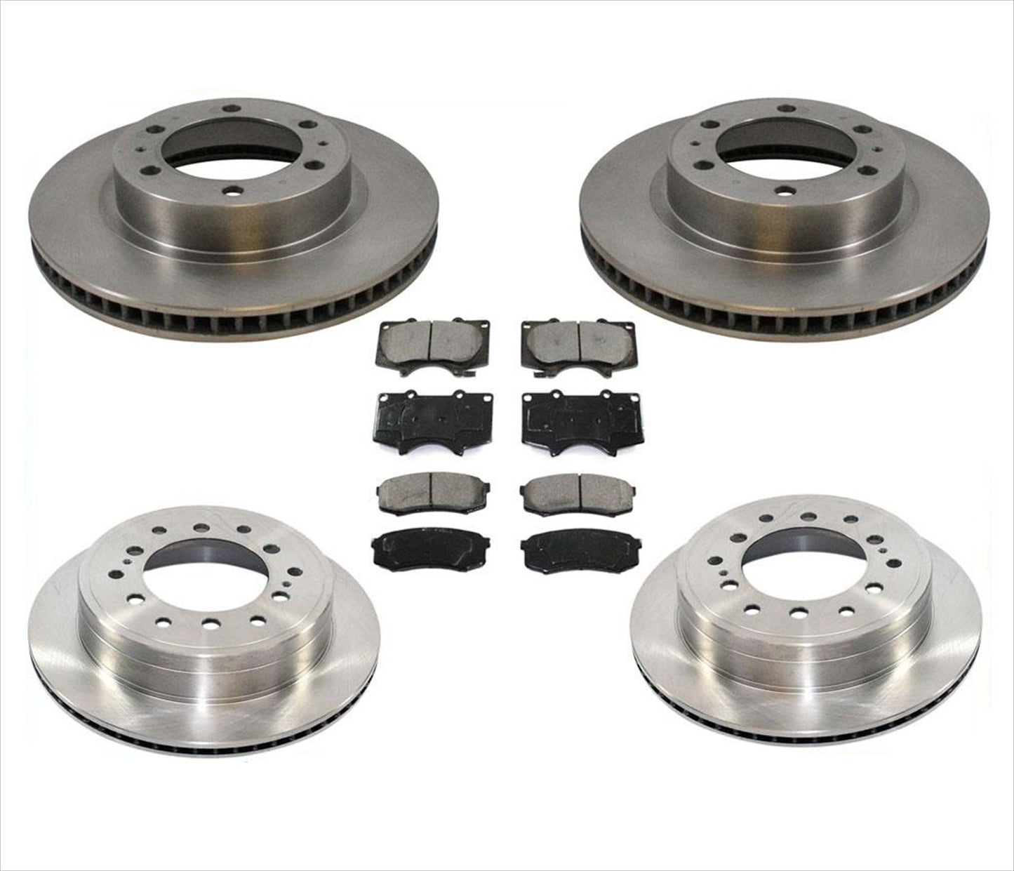 Rotores de disco de freno delantero y trasero, pastillas de cerámica para Toyota 10-14 FJ Cruiser, 6 piezas