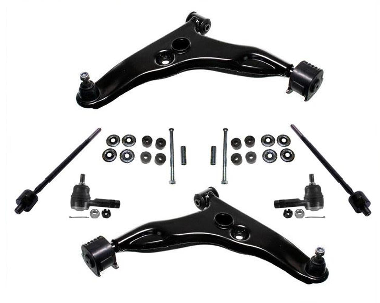 Front Lower Control Arms Tie Rods Sway Bar Links for Mitsubishi Mirage 1997-2002